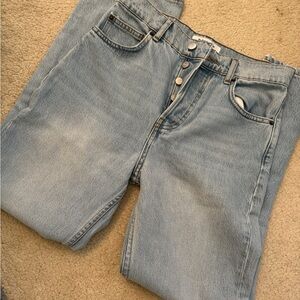 Reformation Light Blue Straight Leg Jeans